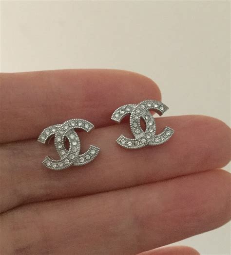 chanel silver chain cc earrings|Chanel earrings price silver.